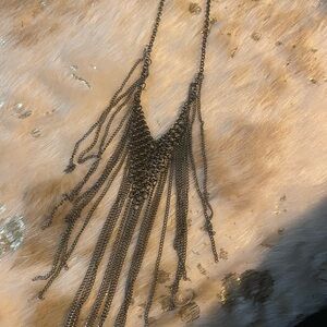 Chic Gold Fringe Necklace